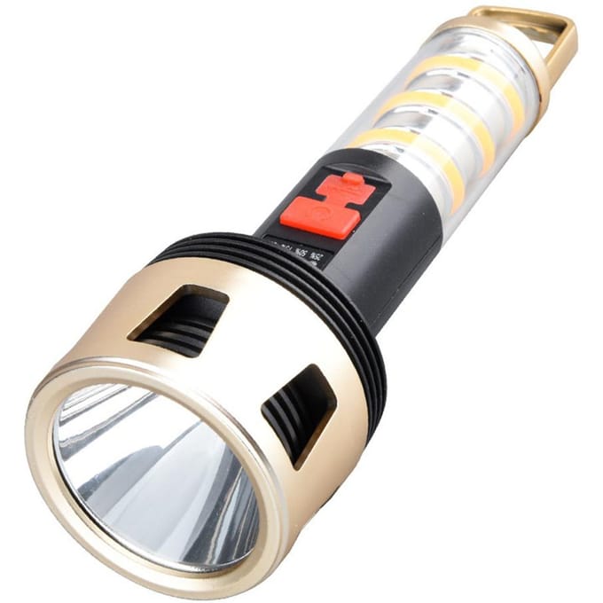 Lampe de poche LED multifonctionnelle Lampe de camping portable Étanche Support 4 modes d'éclairage pour le camping or