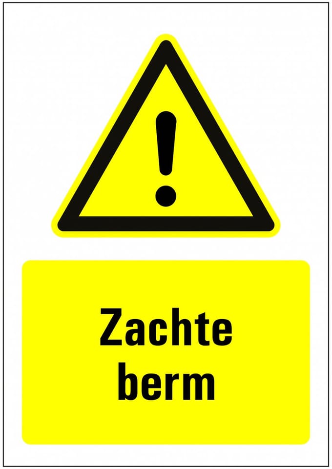 Zachte berm sticker met tekst 148 x 210 mm