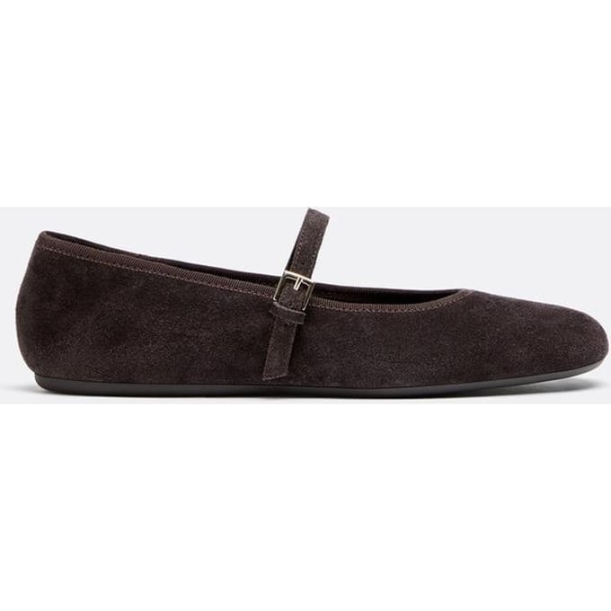 Stradivarius Mary Jane-ballerina's van leer  BRUIN 35