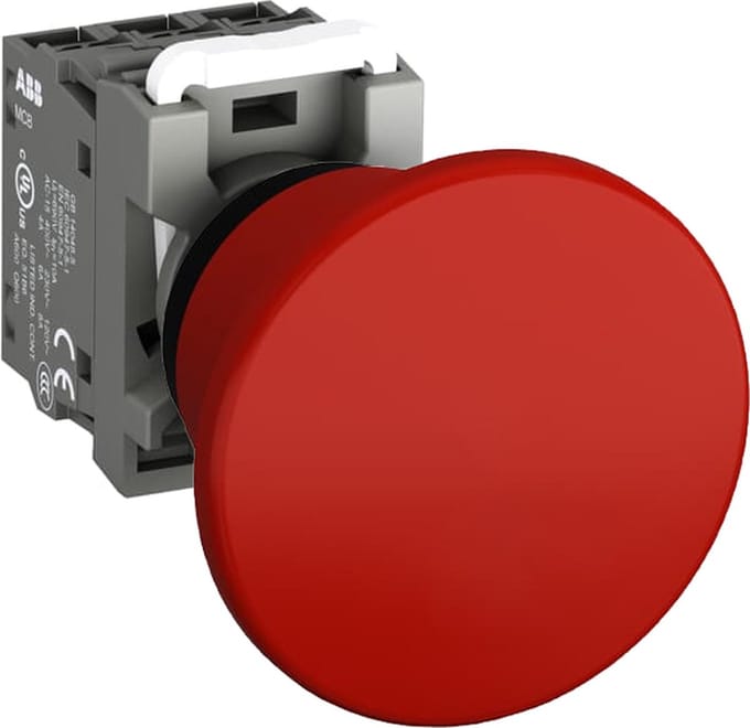 ABB MPM Drukknop - Noodstop - Noodstopknop - 6A 230V - 4A 400V - Rood
