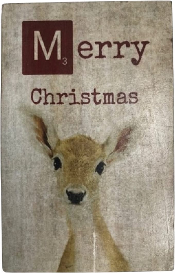 Tekstblok 10x15 2 cm Merry Christmas red no6