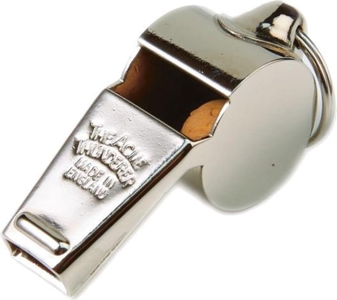 Acme Metalen Scheidsrechtersfluit Zilver Maat 60,5 (small)