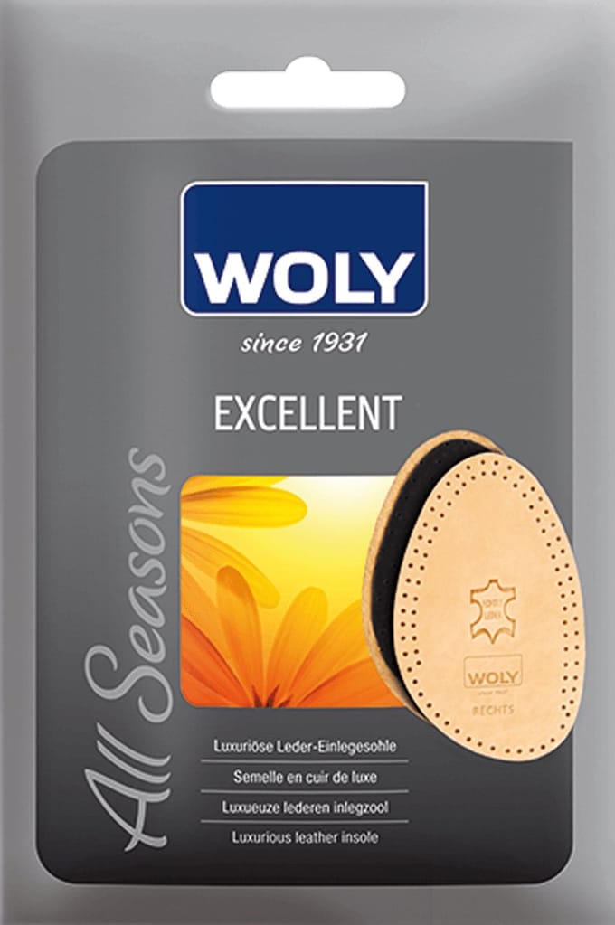 Woly Excellent - Halve lederen inlegzool met latexlaag - Maat 43/44