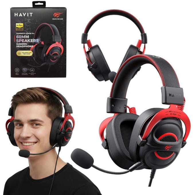 Gaming Headset 3.5mm HAVIT H2002E Pro, 2m, Zwart