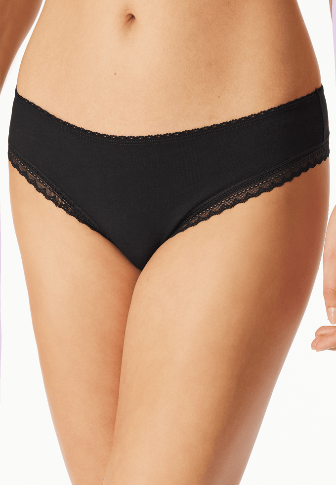 Schiesser 3PACK Cheeky String Modern Multipacks - Dames Onderbroek zwart