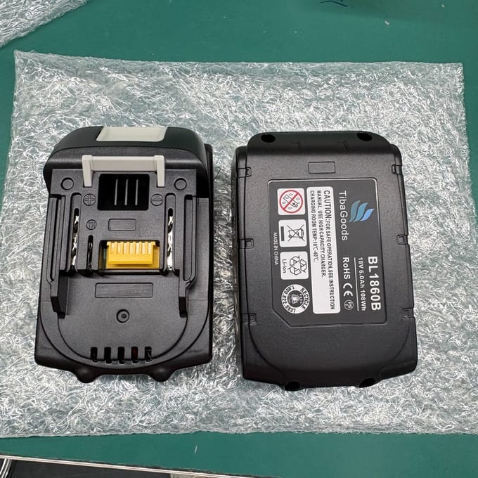 Tibagoods vervangende Accu - 2 stuks - 18V - 6.0 mAh - Batterij - Boormachine, Cirkelzaag, Decoupeerzaag, Haakse slijper - Geschikt voor Makita BL1860B, BL1850B, BL1840B, BL1830B