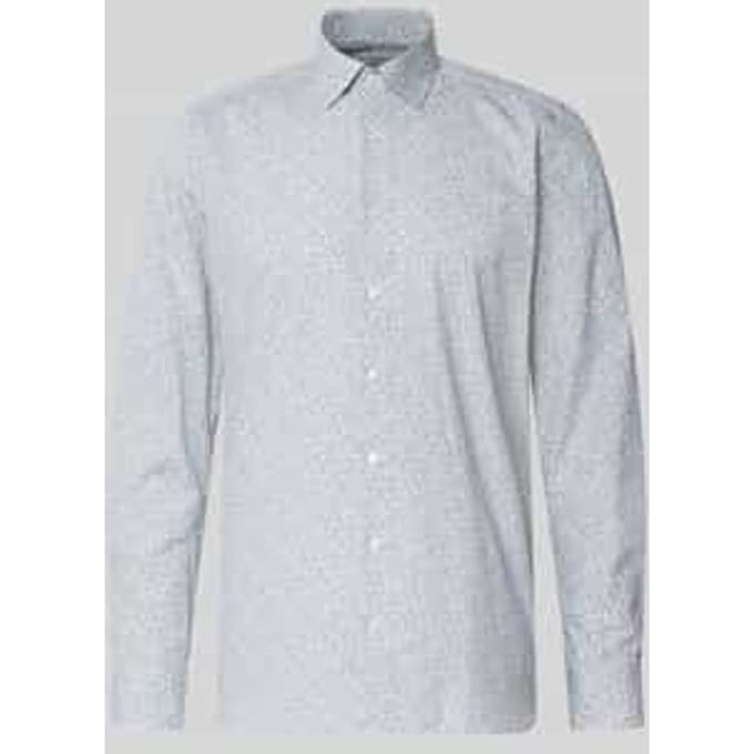 Slim fit Zakelijk Hemd in All-over look met Kentkraag