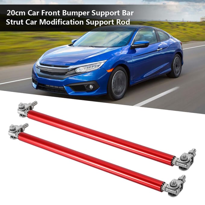 1 Paire 20cm Barre de Support d'Étrie de Pare-chocs Avant de Voiture Tige de Support de Modification de Voiture(rouge) red