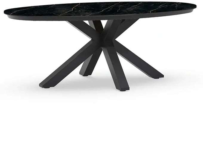 Tierra Outdoor Oblong Tuintafel Marble Charcoal - 200x110 cm