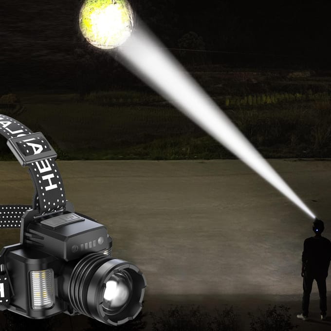 LED-koplamp met bewegingssensor Waterdichte USB-oplaadbare koplamp Zoombare hoofdlamp Werklamp zwart