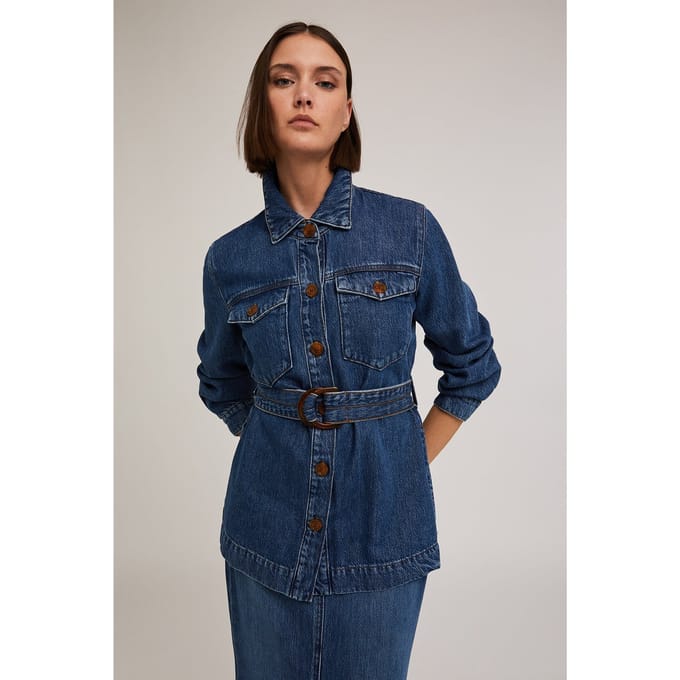 Motivi Lyocell Blend Denim Saharan Jacket Blue Taglia: 34 | Giacche di jeans Outlet | Donna | Blu