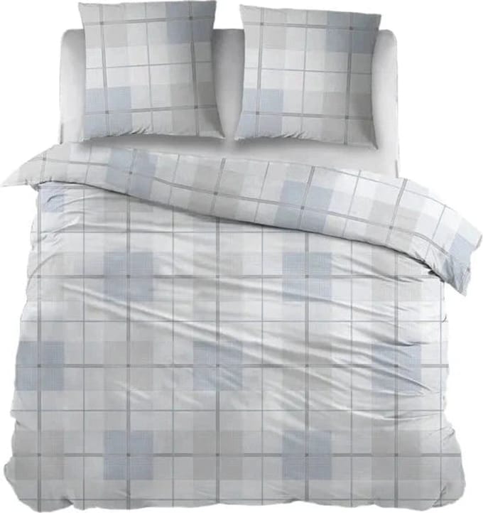 Sleepnight Dekbedovertrek Flanel Ivy Blauw - 140 x 200/220 cm + 1 kussensloop - [Blauw]