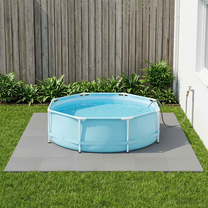 vidaXL - Zwemgrondmat - 40 - st - Grijs - 14,4 - m² - EVA - Schuim