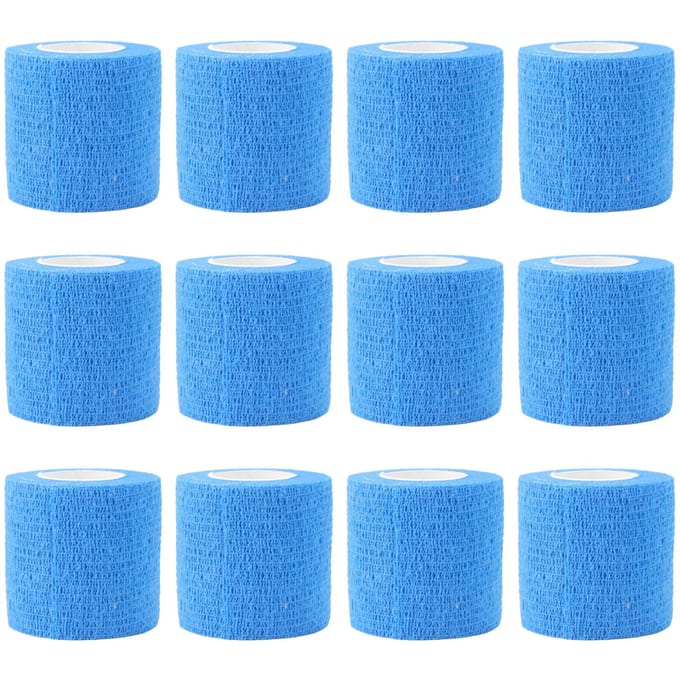 12 Stuks 4.5M Dier Elastisch Zelfklevend Verband Niet Geweven Polyester blauw