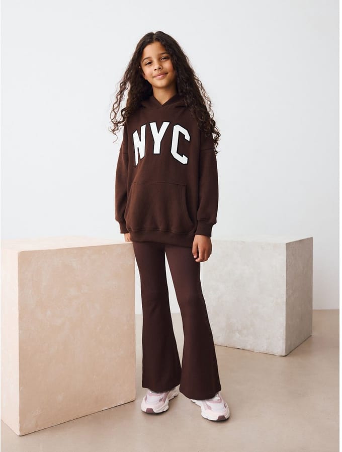 Next - Meisjes - Flared legging met omslag - Bruin