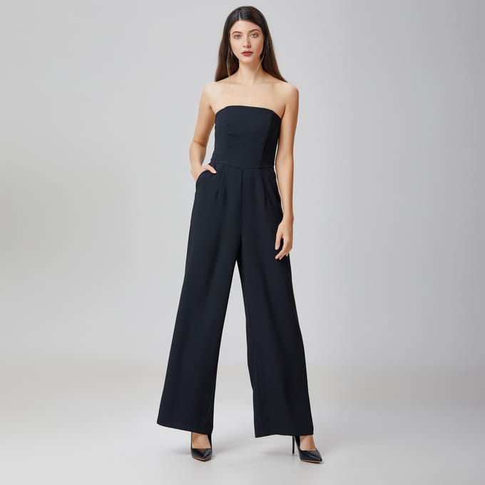 Minimalistische bustier jumpsuit