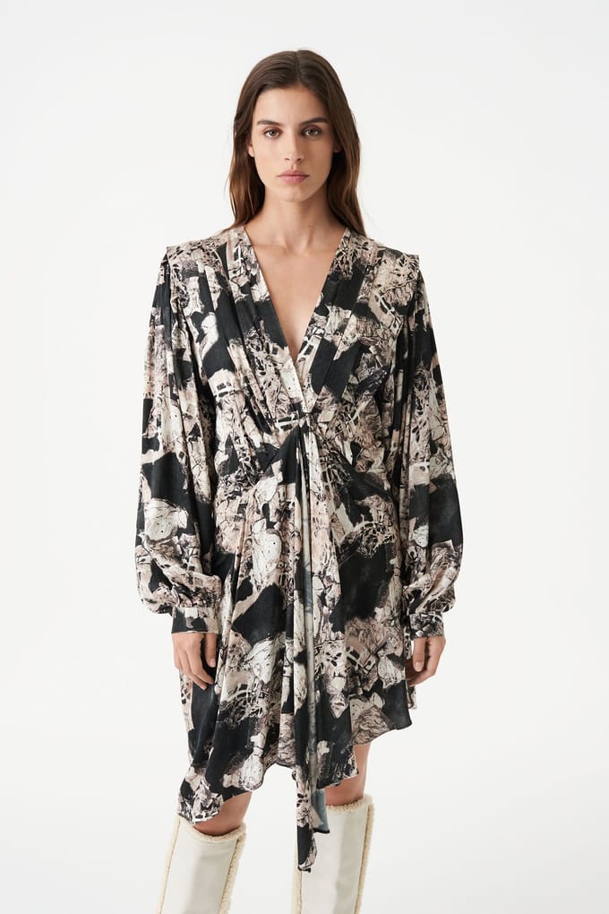 IRO Paris Nirveli Dress Black/beige Größe: S | Minikleider Outlet | Damen | Schwarz