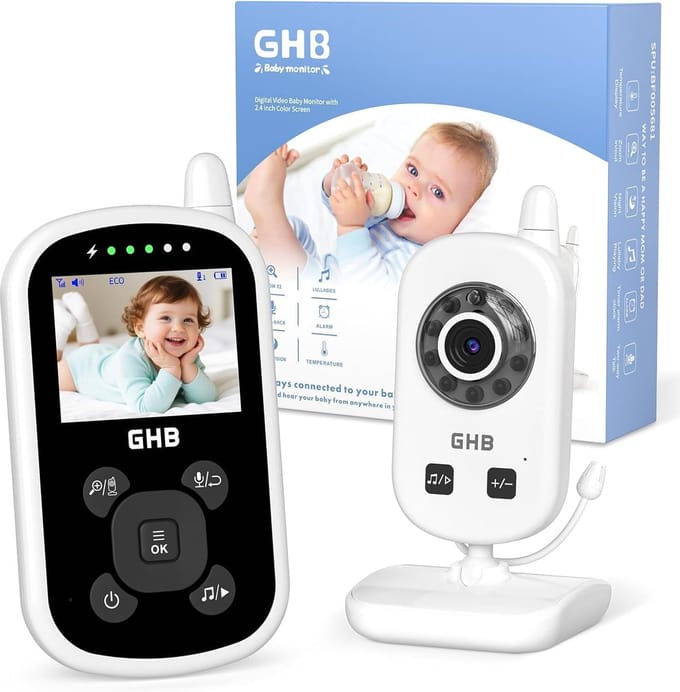 Babyfoon met camera - Kindermonitor - Babybewaking - Energiebesparende ECO-modus - 24 inch scherm
