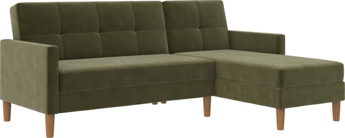 Lilly-Slaapbank - Chaise Longue - Olijfgroen