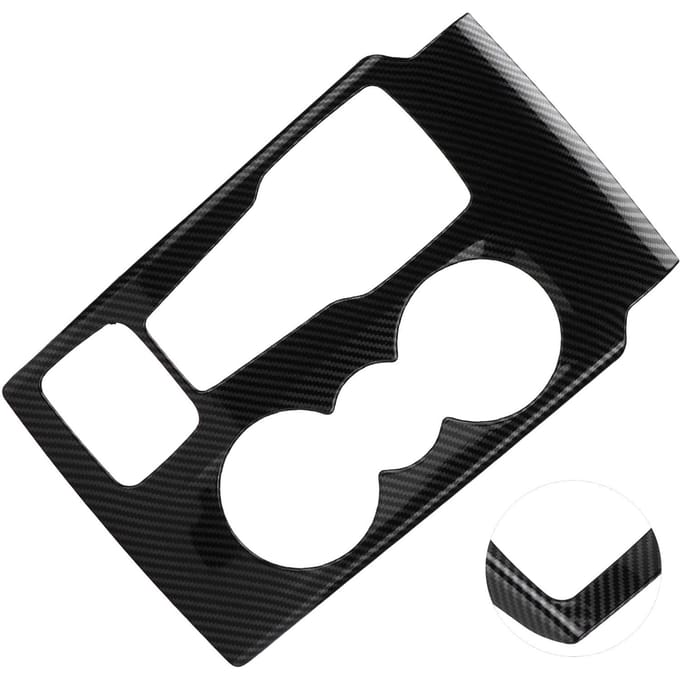 Cache de Garniture de Panneau de Levier de Vitesse de Console Centrale Style Fibre de Carbone Remplacement pour Ford Focus 2019 2021 black