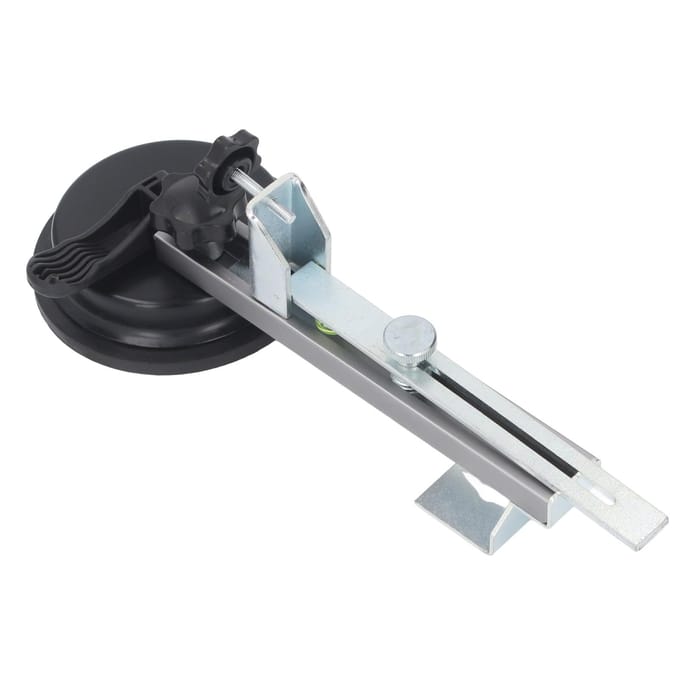 Nivelleergereedschap Beugel met Libel en Zuignap Aluminiumlegering Verstelbare Waterpas Muurhouder gray