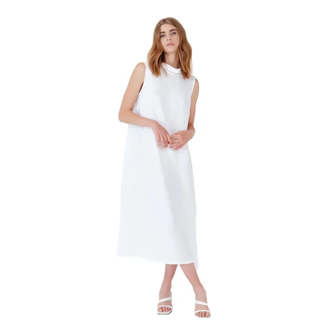 Lange jurk met strik op de rug vrouw Haris Cotton Essentials