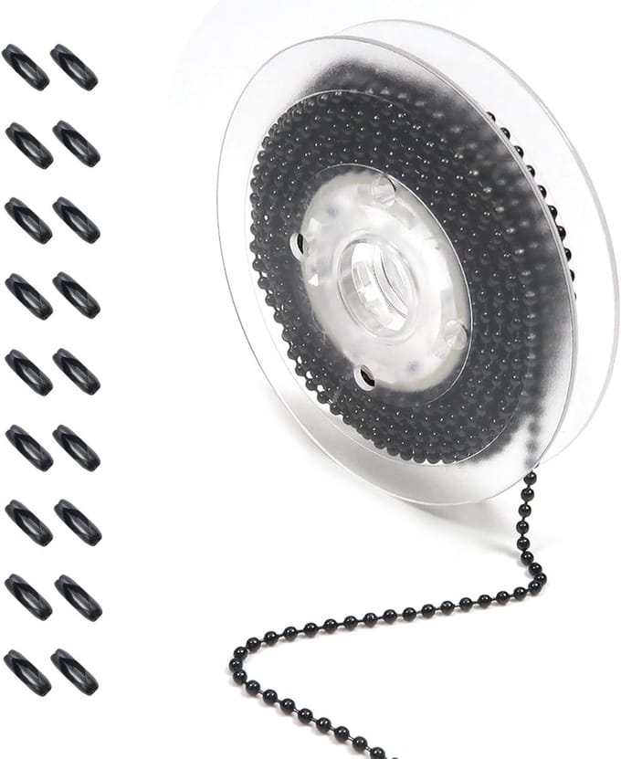5M RVS Ball Chain met 2.4mm Diameter, Zwarte RVS Kralen, Ideaal voor DIY Sieraden en Sleutelhangers