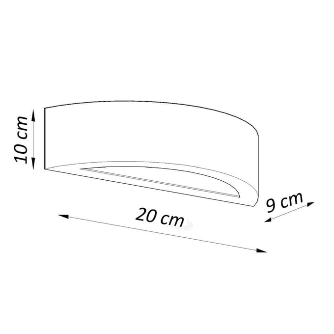 Wandlamp ATENA 20 - Sollux Lighting - IP20 - Wit keramiek behuizing - 25 x 11 x 7.5 cm - 1xE27 LED, exclusief lichtbron - Max. 15 W - Moderne wandlamp voor woonkamer, slaapkamer en eetkamer