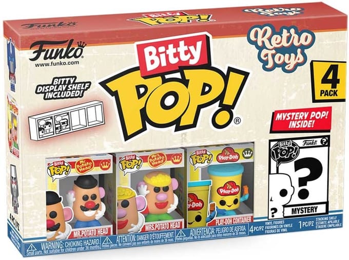 Funko speelfiguur Bitty Pop Retro Toys Mr. Potato Head 4-pack collectie.