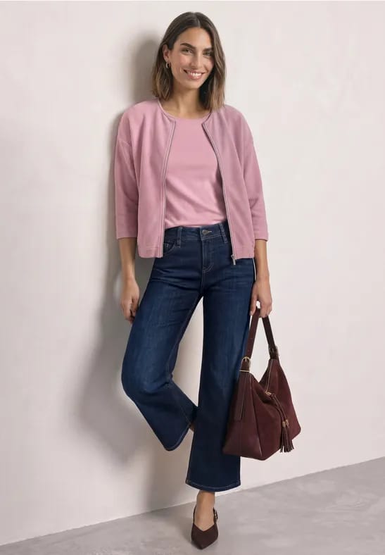 Jasje met ronde hals in corduroy-look