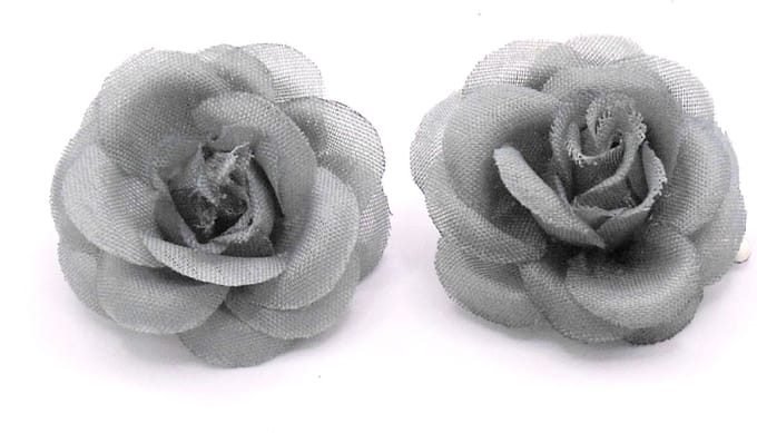 2 roosjes klein met duckklem grijs