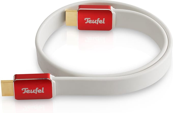 Teufel HDMI 2.0 platte kabel - Highspeed HDMI kabel - 2.0 specificaties: 4K 50/60p en 4K 3D 0.75m - wit