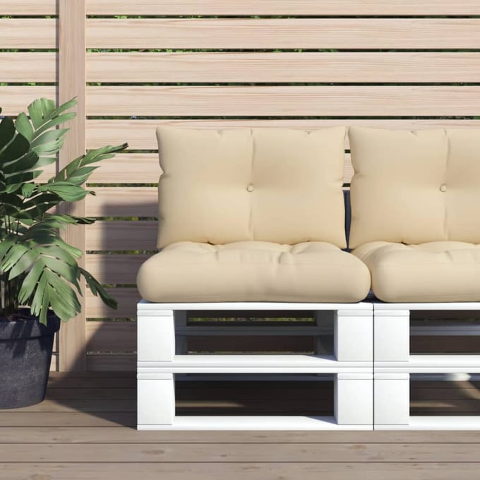 vidaXL - Palletkussens - 2 - st - stof - beige