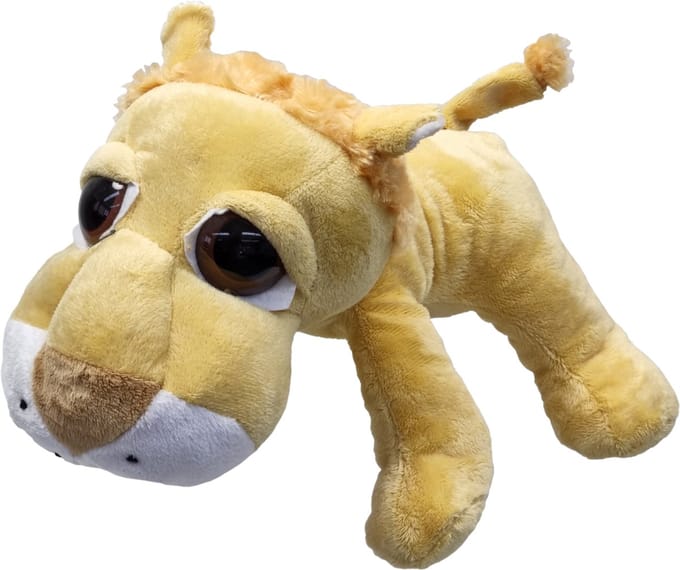 UNITOYS – Leeuw Leo – Liggend met grote ogen – 28cm – Okergeel