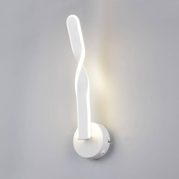 Reality Leuchten LED wandlamp Ginko, wit mat, metaal, hoogte 45,5 cm