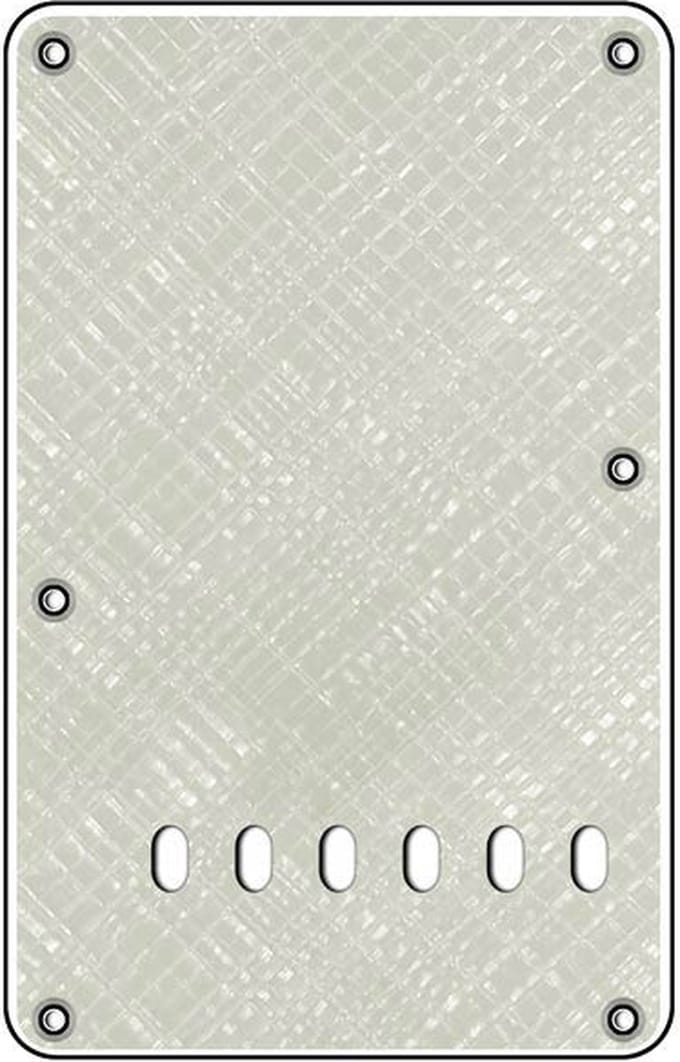 Boston BP-413-PWW back plate, string spacing 11,2mm, 4 ply, standard Stallion, 86x138mm, pearl white webbing