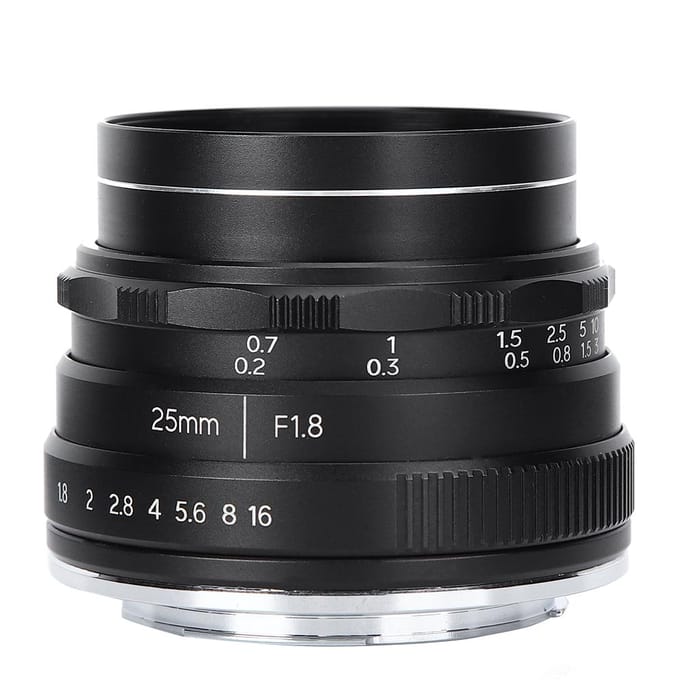 Objectif portrait grand angle NEWYI 25 mm f/1.8 à monture E, grande ouverture, pour Sony A9 et A7 gray