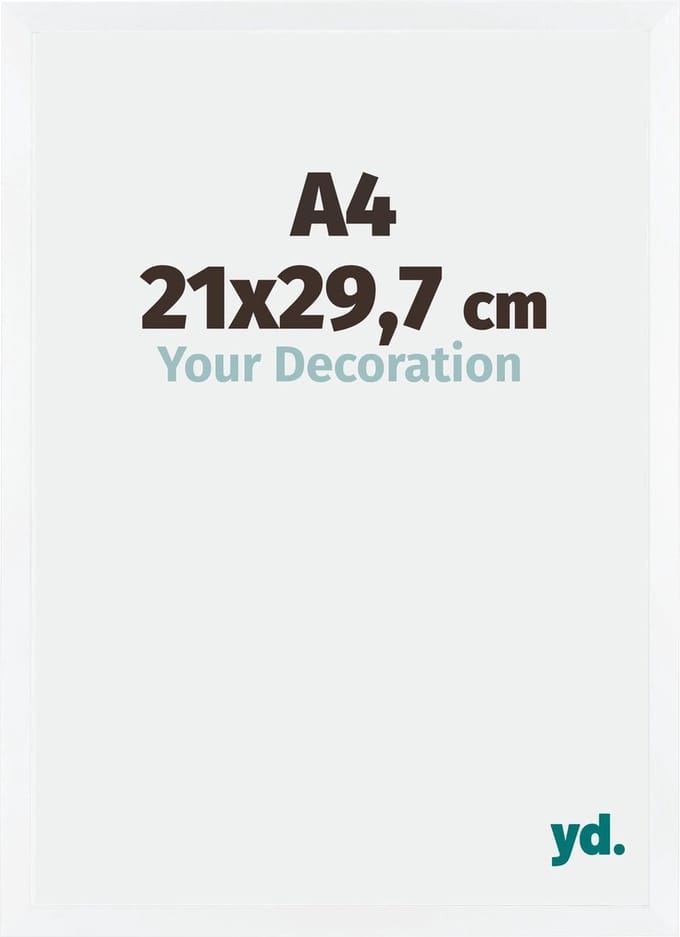 Your Decoration - Fotolijst A4 21x 29,7 cm - MDF - Wit Mat - Catania