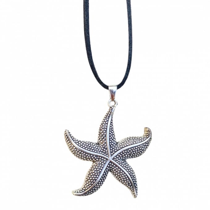 Zeester- ketting- suede koord - Charme Bijoux