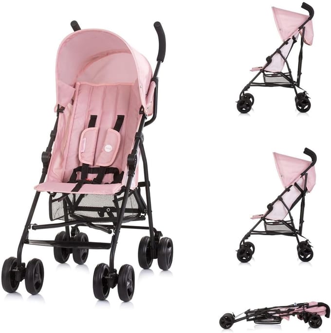 Kinderbuggy - Lichtgewicht Kinderwagen - Compact Reizen - Eenvoudig Inklapbaar - 66 x 46 x 100 cm - Roze