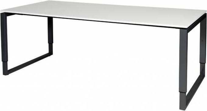 Verstelbaar Bureau - Plus 200x90 grijs - zwart frame