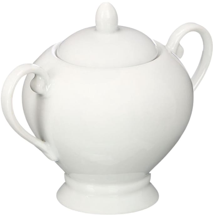 Vessia Suikerpot Versailles - porselein - wit - 10 x 12 cm - luxe uitvoering - 380 ml
