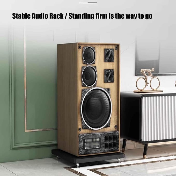 Luidspreker Stands - Basis Platen - Audio Verbetering - Schokabsorberend - 60 x 48 x 10 cm - Wit