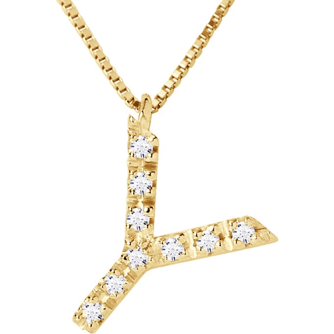Collar ABC Diamonds 0,05 Cts BRIEF "Y" ??Yellow Gold 18k