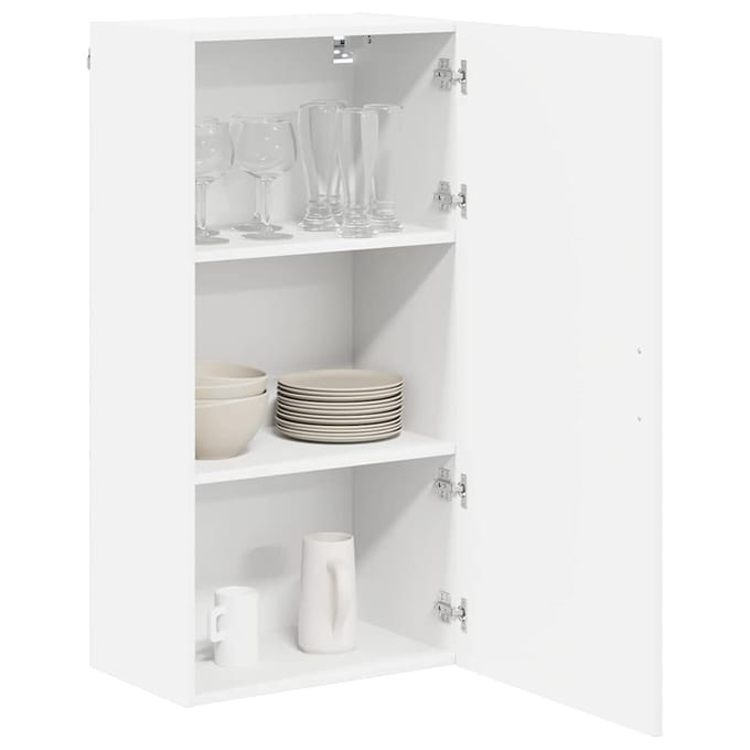 vidaXL - Wandkast - LUCCA - Wit - 50 - x - 31 - x - 100 - cm - Bewerkt - hout
