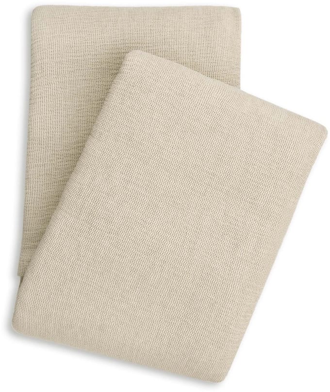 Yellow ICA Plaid - 75% Katoen 25% Linnen - 140x200 cm - Natural