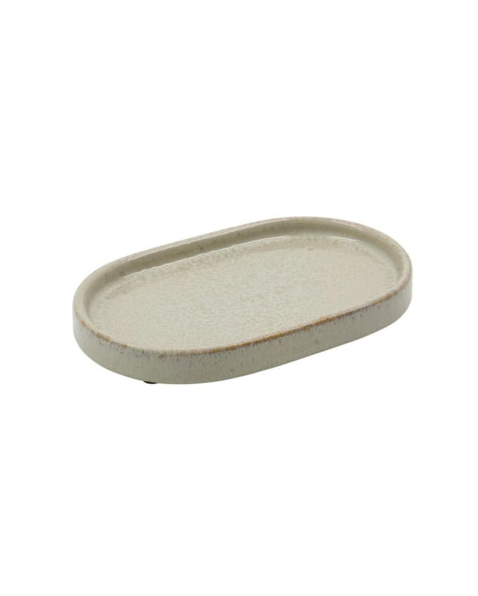 Meraki Blad Datura Shellish grey schaal aardewerk 20cm