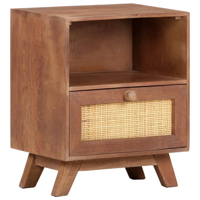 vidaXL - Nachtkastje - 40x30x50 - cm - massief - mangohout