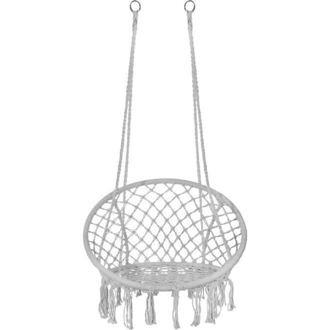 Springos Hangstoel | Binnen & Buiten | Belastbaar tot 150 kg | 120 x 79 cm | Grijs