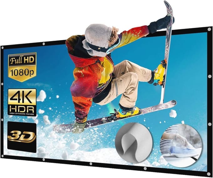 Transportabel projector scherm 200 inch voor 4K en 3D projectie - Ideaal voor thuisbioscoop
